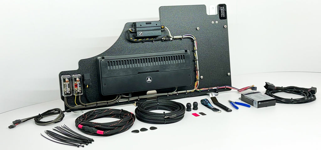 JL Audio Loaded Subwoofer 1000wrms Amplifier Rack for Ford 2023+ Super Duty and 2024+ F-150 Trucks