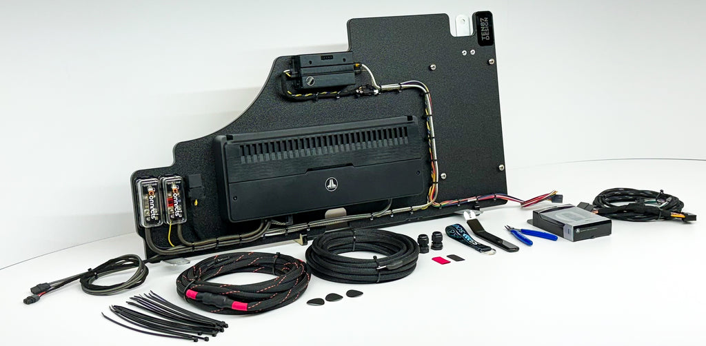 JL Audio Loaded Subwoofer 1000wrms Amplifier Rack for Ford 2023+ Super Duty and 2024+ F-150 Trucks