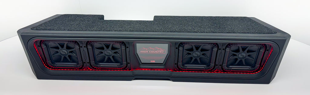 Flagship Underseat Four 8-inch Kicker L7S Subwoofer Enclosure with Loaded Amplifier Rack for 2019-2025 GM Crew Cab Trucks with Bose