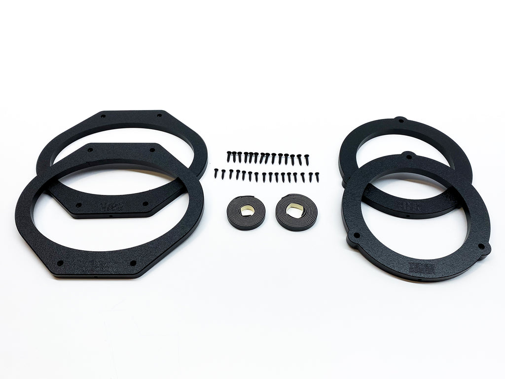 Custom Speaker Adapters -Front 6x9-inch + Rear 6.5-inch - Adapters Only - Compatible with 2015-2023 Ford F-Series Truck - Front 6x9-inch + 6.5-inch Rear,Adapters Only