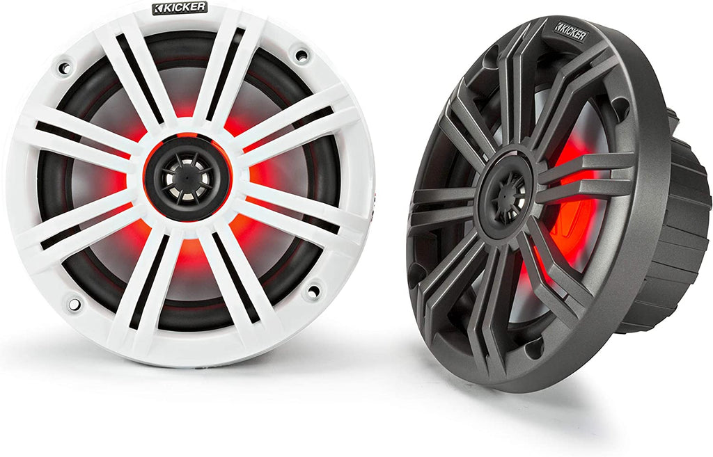 Open Box - Kicker KM65 KM Series 6.5-Inch Marine LED Coaxial Speakers