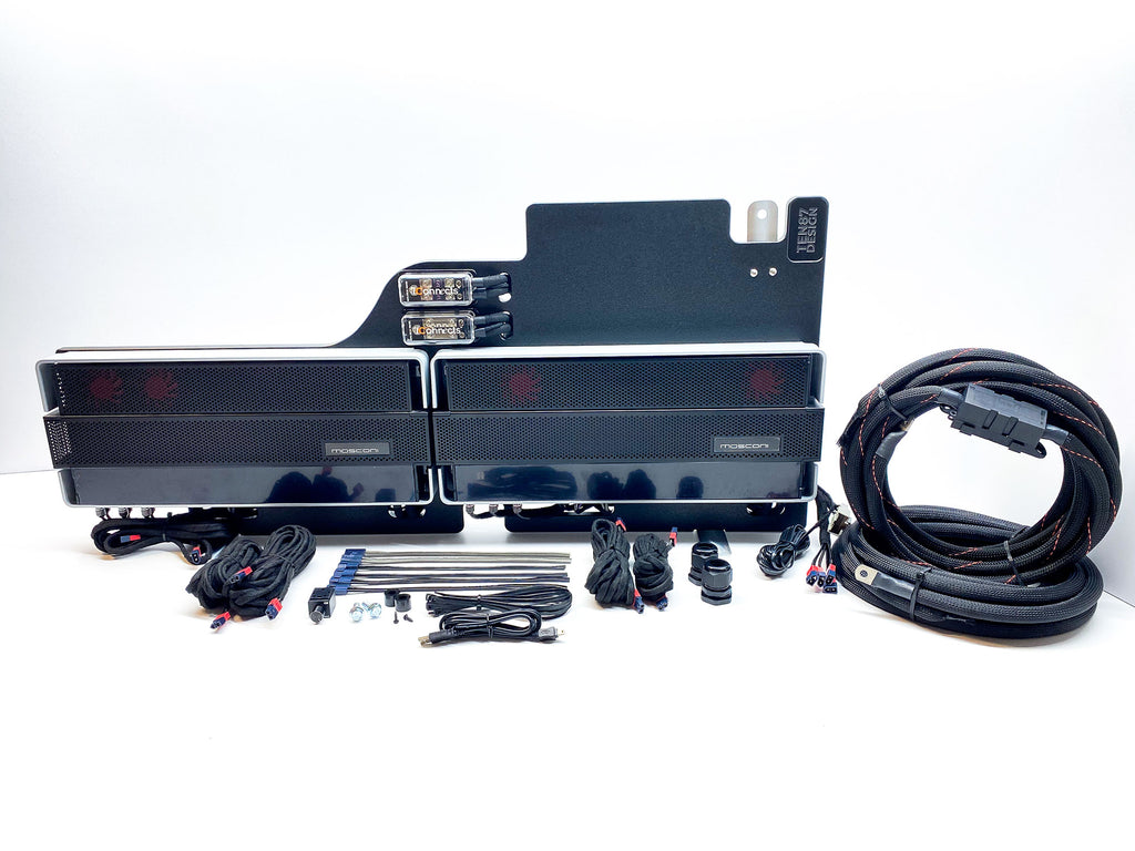 Gladen-Mosconi PRO Series 10-Channel Active Loaded Amplifier Rack for Ford 2023+ Super Duty and 2024+ F-150 Trucks