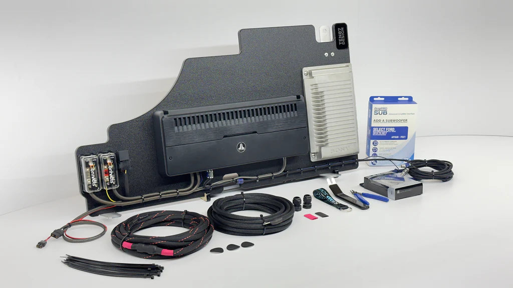 Flagship Underseat Four 6.5-inch Subwoofer Enclosure for 2015-2019 Ford SuperCrew Truck with Sony