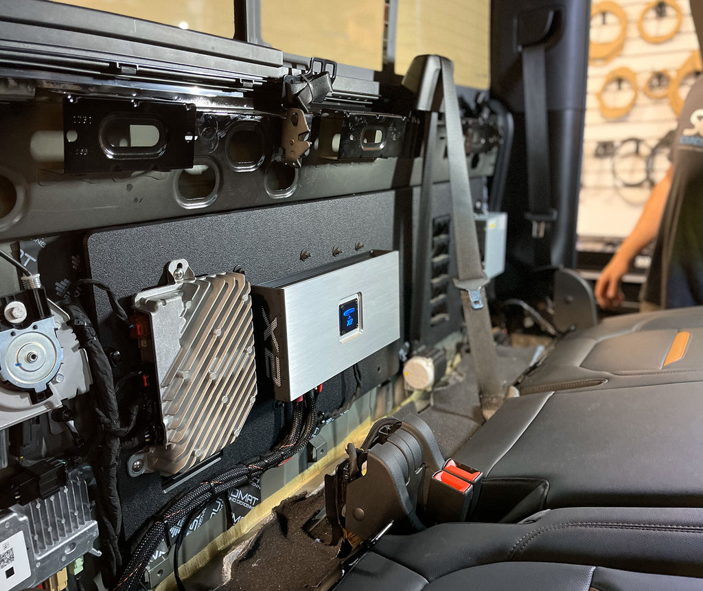 Custom Made Amplifier Rack/Plate/Board - Compatible with 2019-2024 GMC Sierra - Chevrolet Silverado