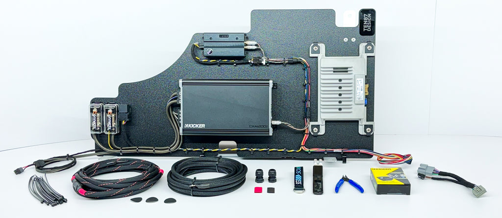 Rack amplificador Kicker Loaded Subwoofer 1200wrms para vehículos Ford Serie F (todos los sistemas de fábrica, incluido B&amp;O Unleashed)