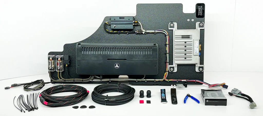 Flagship Underseat Four 6.5-inch Subwoofer Enclosure for 2020-2022 Ford Super-Duty SuperCrew Truck with B&O