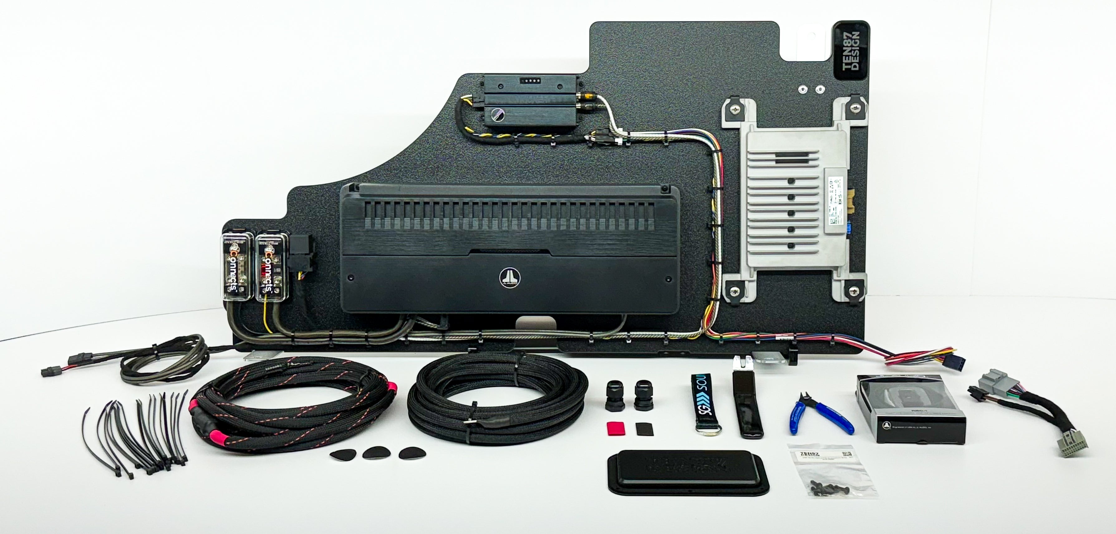 JL Audio Loaded Subwoofer 1500wrms Amplifier Rack for Ford 2023+ Super Duty and 2024+ F-150 Trucks