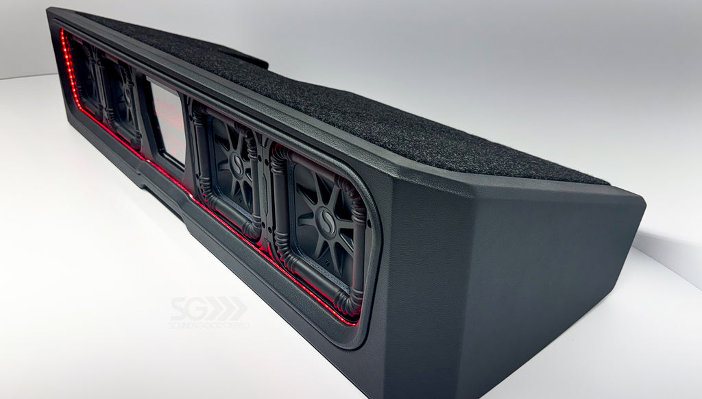 Custom Kicker Four L7S 8-inch Front-Firing Vented Sub Enclosure: 2019–2025 GMC & Chevy