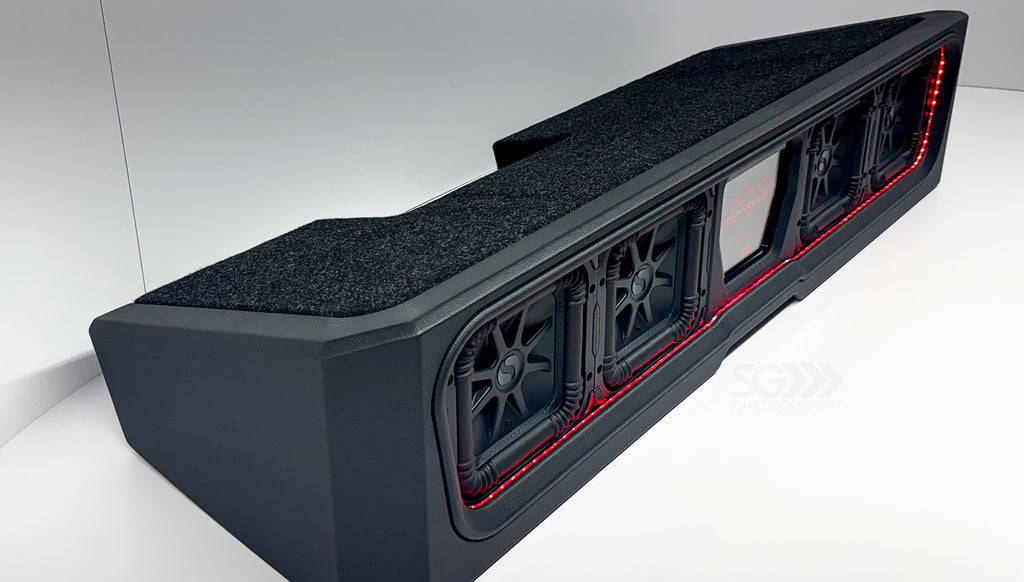 Custom Kicker Four L7S 8-inch Front-Firing Vented Sub Enclosure: 2019–2025 GMC & Chevy
