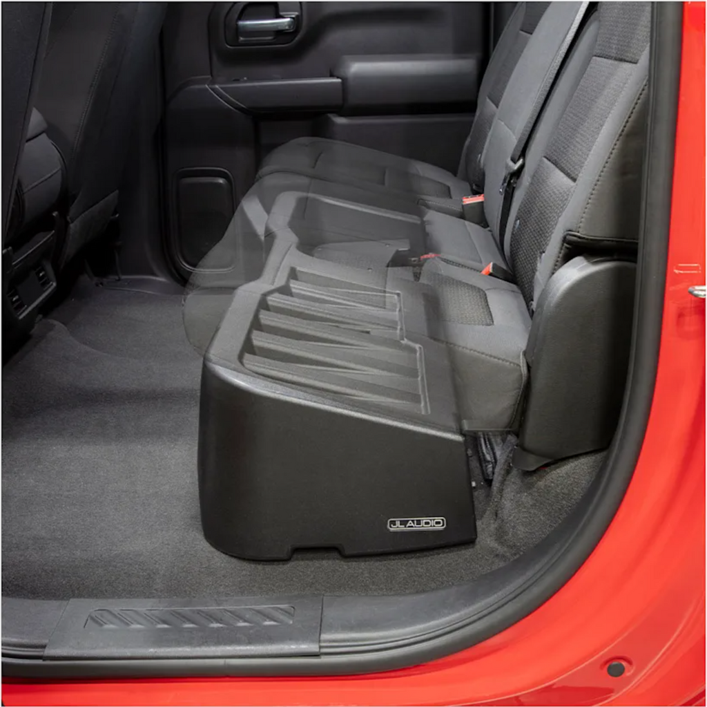 JL Audio Stealthbox Subwoofer Enclosure for 2019-Up Chevrolet Silverado / GMC Sierra 1500 Crew Cab Trucks and 2020-Up 2500 / 3500 Crew Cab Trucks
