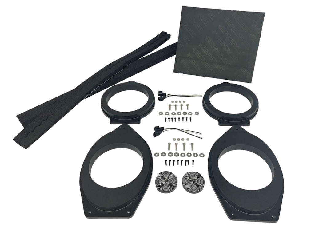 Custom Speaker Adapters -Front 6.5-inch - Rear 6.5-inch - Complete Kit - Compatible with 2014-2023 GMC/Chevrolet Vehicles - Front 6.5-inch + 6.5-inch Rear,Complete Kit