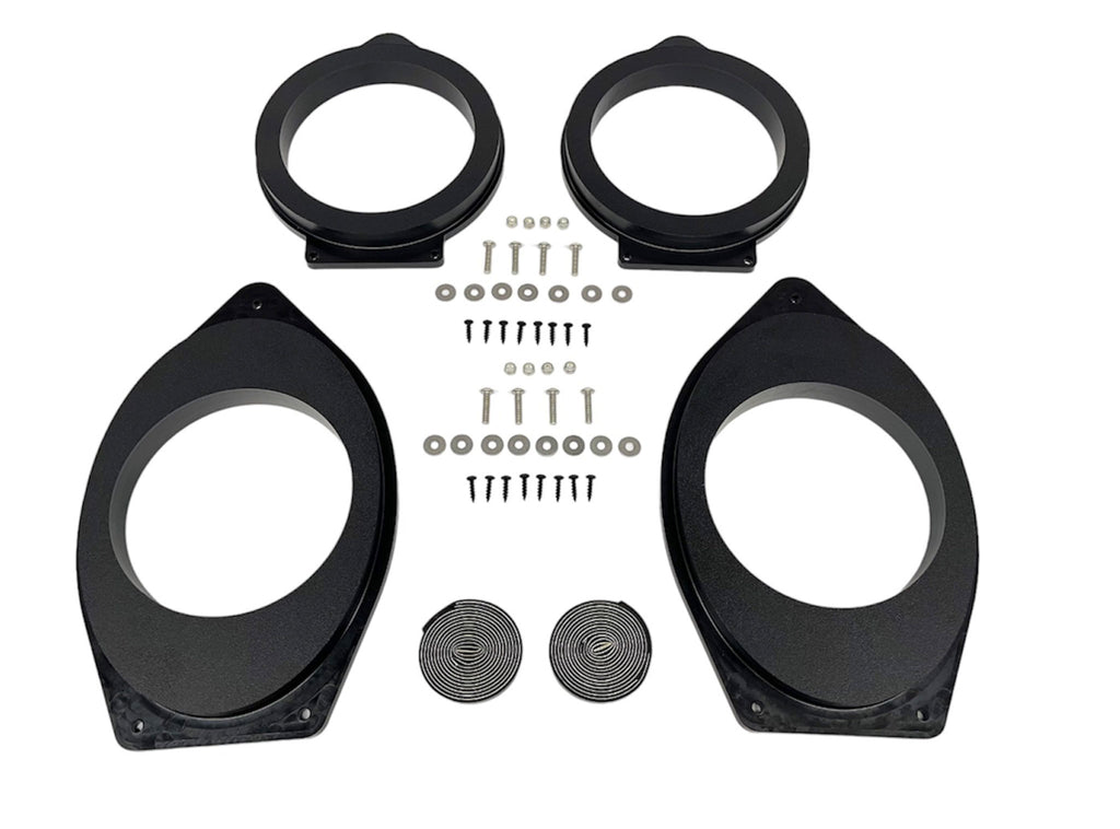 Custom Speaker Adapters -Front 6.5-inch + Rear 6.5-inch - Adapters Only - Compatible with 2014-2023 GMC/Chevrolet Vehicles - Front 6.5-inch + 6.5-inch Rear,Adapters Only