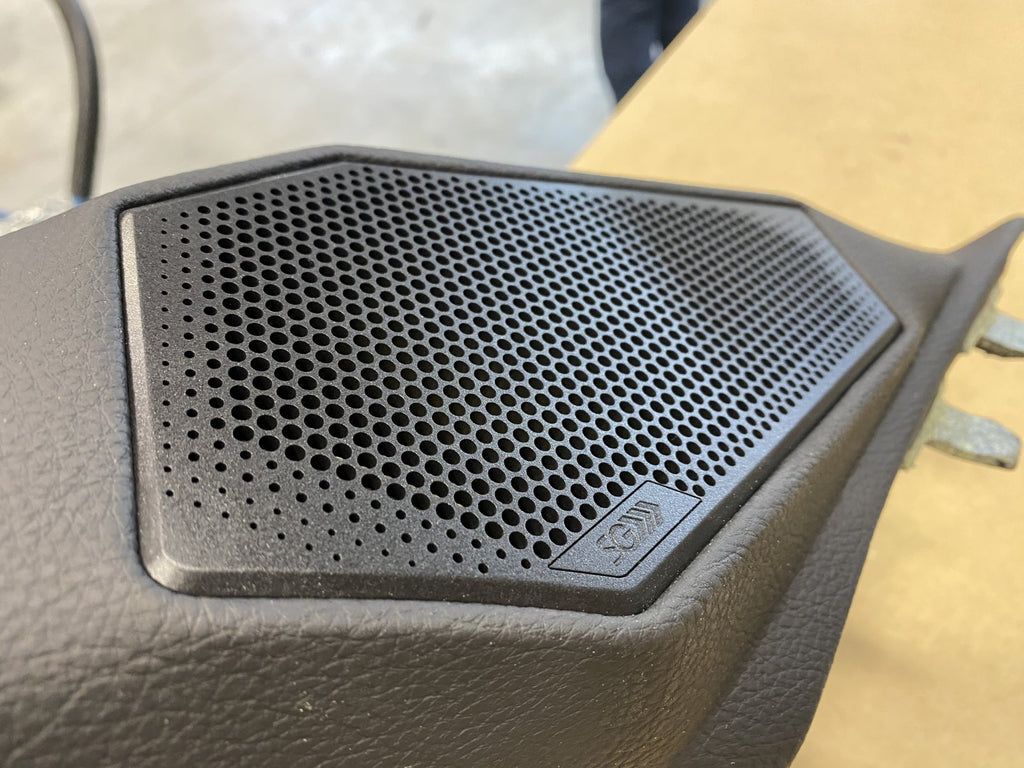 2015+ Ford F-Series & Expedition Max Custom Made 3-Way Component Speaker A-Pillars - Ebony (Black),Laser Cut Mesh
