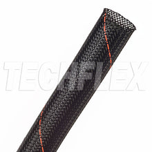 Load image into Gallery viewer, TechFlex Flexo® PET Splice Free Wire Sleeving (Sold by the Foot) - 1/0-Gauge,Black with Red Stripe