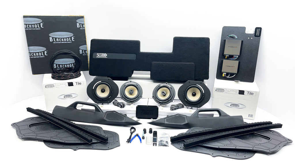 "Stealth" Focal Flax EVO 9-channel Fully Active Pre-Tuned Plug & Play Behind the Seat Stereo Upgrade (B&O Including Unleashed)