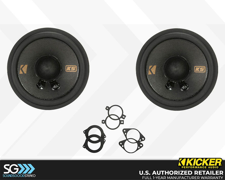 Kicker KSC270 2.75-inch Speakers with GM/Chrysler/Subaru/Jeep/Toyota Brackets