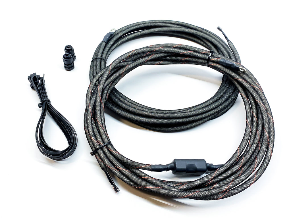 Full Length Power and Ground Power Cable Kit (Designed for 2015+ Vehicles) - 8-Gauge