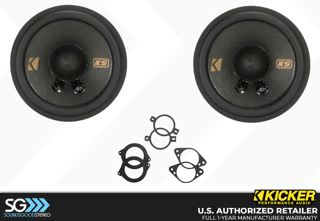 Kicker KSC270 2.75-inch Speakers with GM/Chrysler/Subaru/Jeep/Toyota Brackets